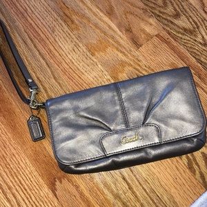 Coach metallic wristlet